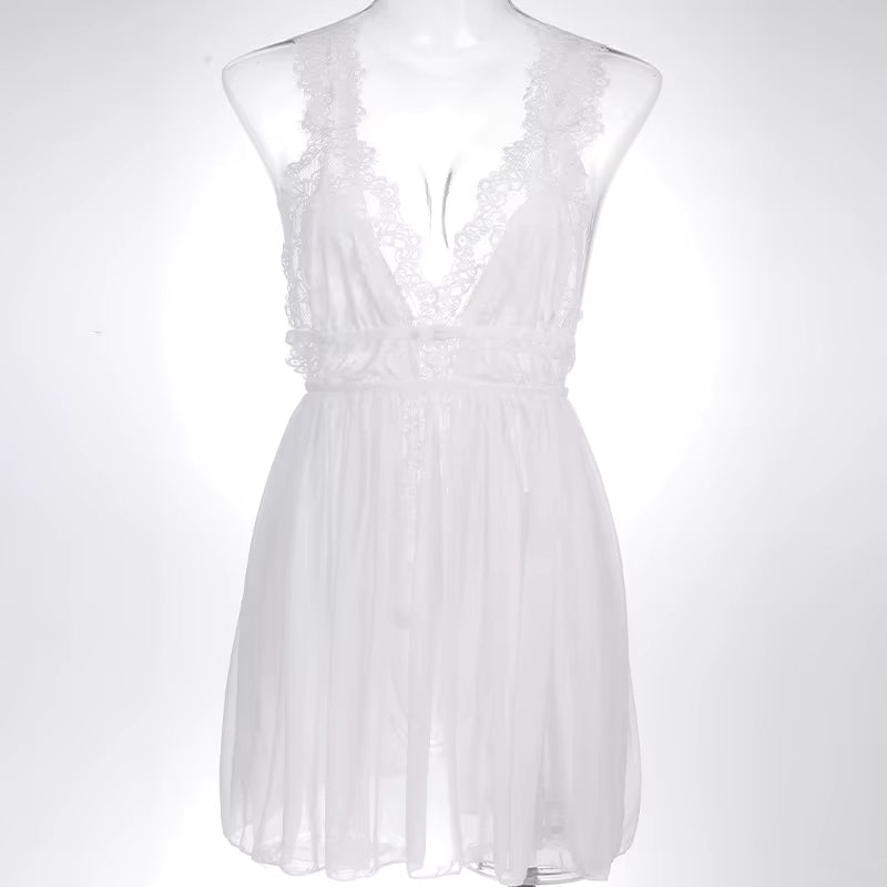 Chemise de nuit en dentelle florale – multi-teintes