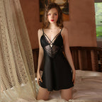 Chemise de nuit sexy en dentelle transparente