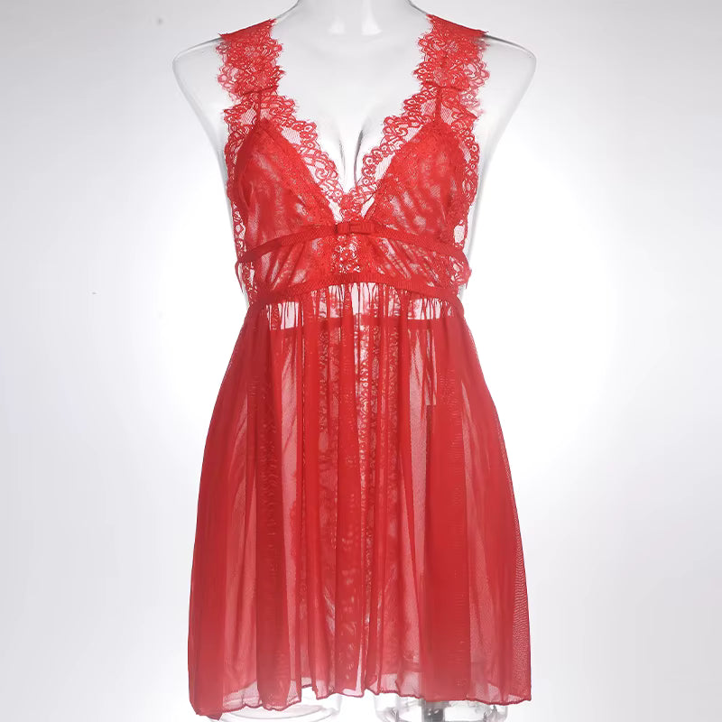 Chemise de nuit en dentelle florale – multi-teintes