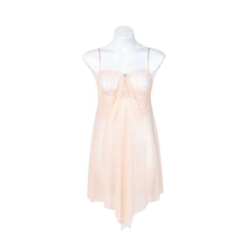 Chemise de nuit dos nu en dentelle