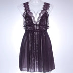 Chemise de nuit en dentelle florale – multi-teintes