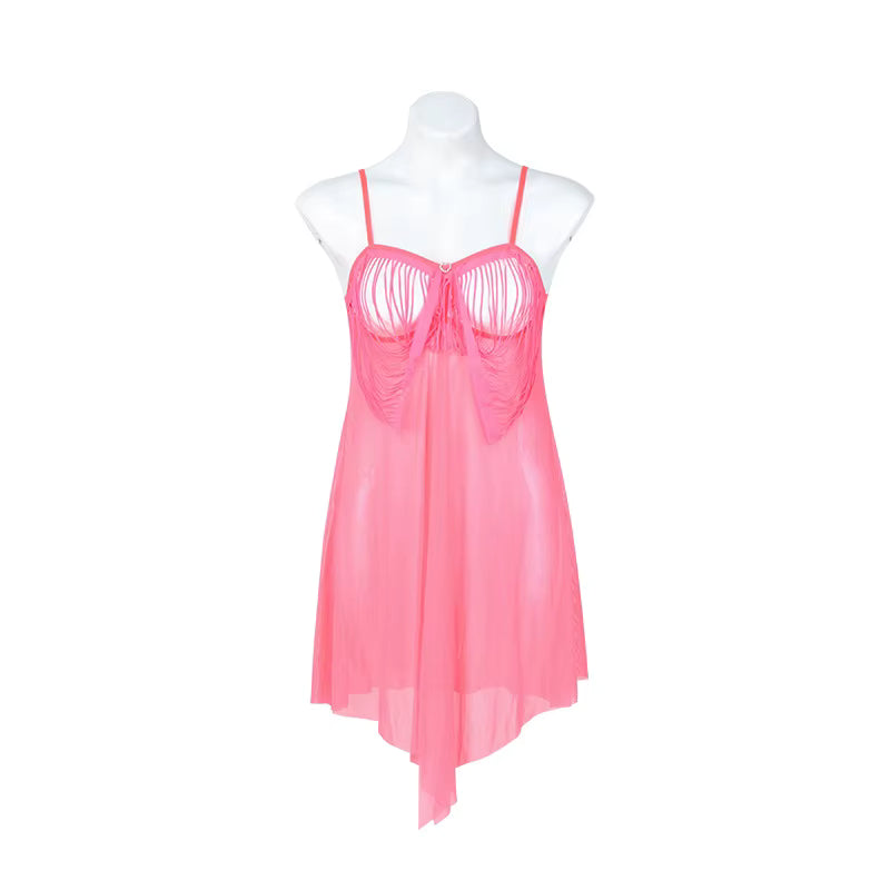 Chemise de nuit dos nu en dentelle