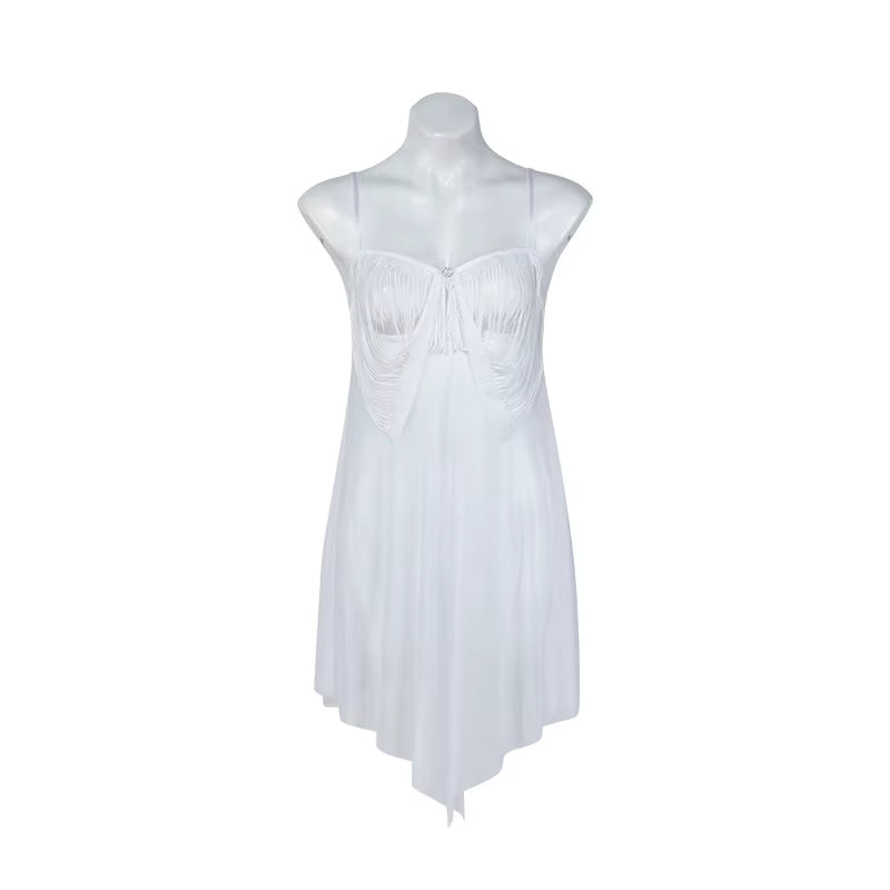 Chemise de nuit dos nu en dentelle