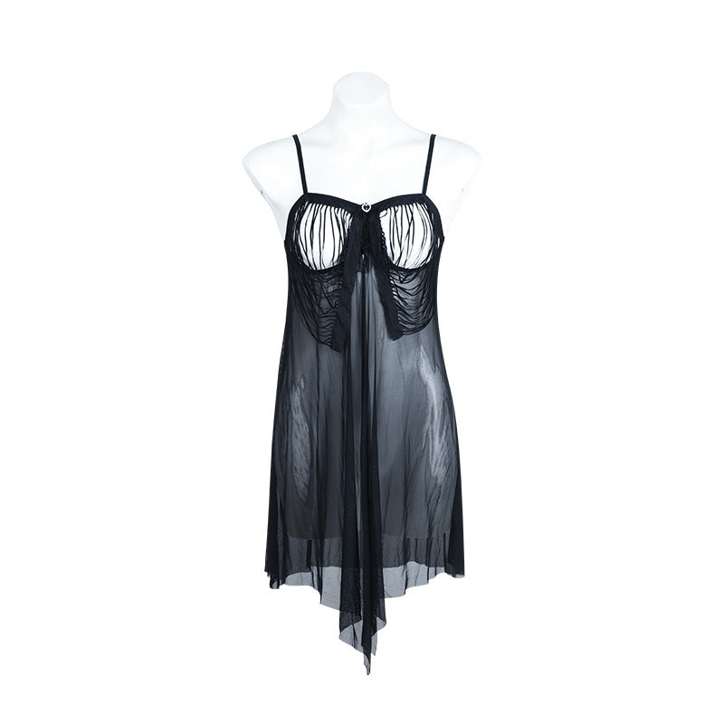 Chemise de nuit dos nu en dentelle