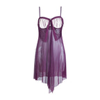 Chemise de nuit dos nu en dentelle