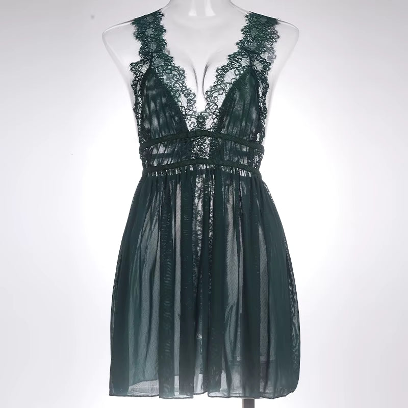 Chemise de nuit en dentelle florale – multi-teintes