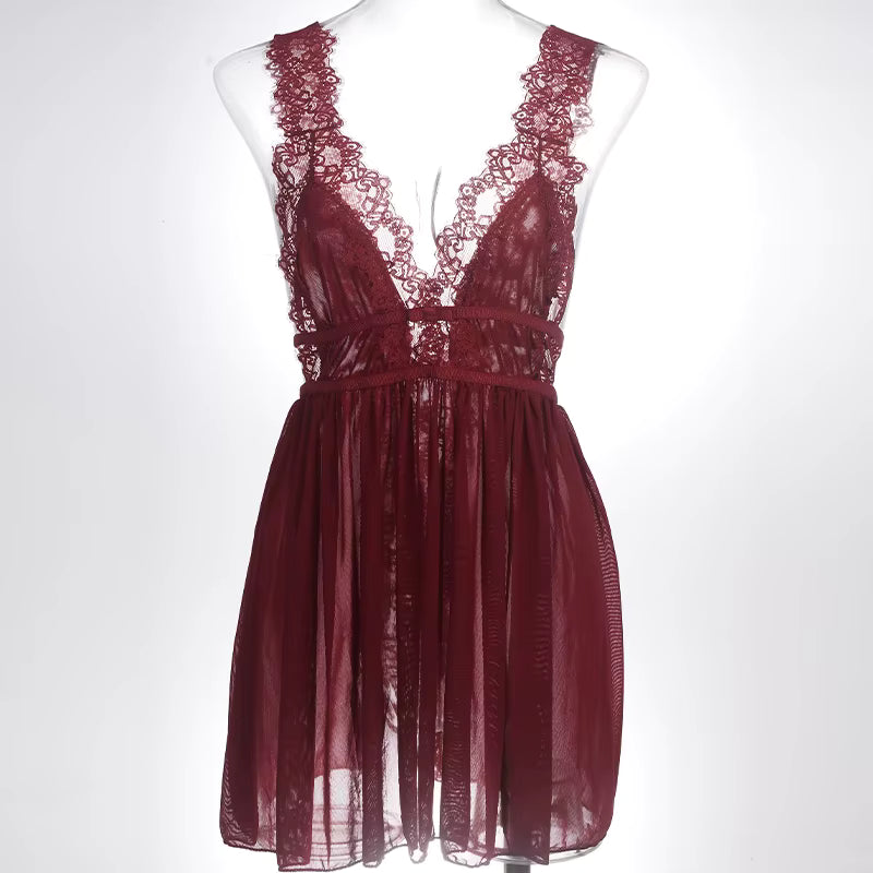 Chemise de nuit en dentelle florale – multi-teintes