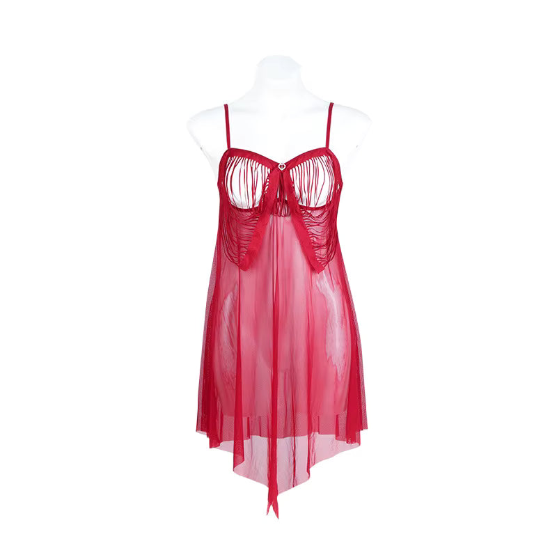 Chemise de nuit dos nu en dentelle