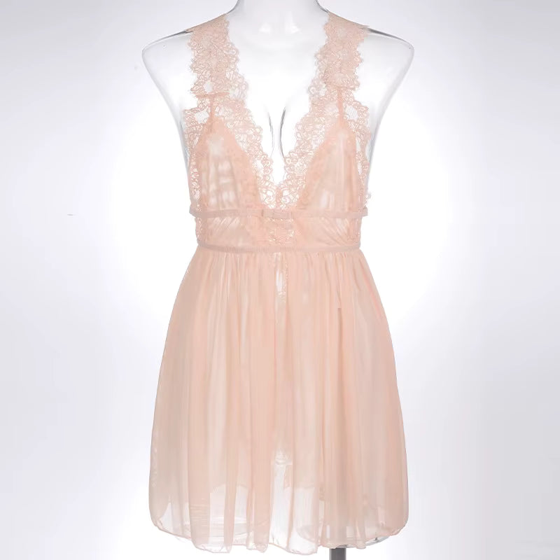 Chemise de nuit en dentelle florale – multi-teintes